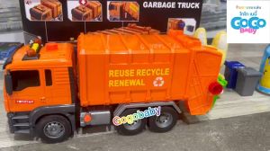🌈พร้อมส่ง รถของเล่น รถขยะ รถขนขยะ รถขยะสีส้มล้วนคันใหญ่ Car รถเด็กเล่น ของขวัญ ของเล่นเสริมพัฒนาการ 666-53T