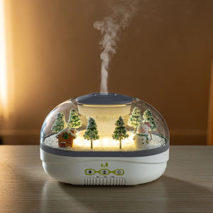 Raindrop Aroma Humidifier 400ml 2H/4H Timer Warm Light Essential Oil Diffuser Quiet Christmas Miniature Landscape Decor