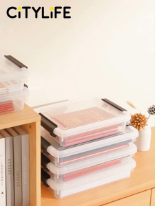 Citylife 3.2L/4.5L A4 Size File folder transparent Stackable Organizing Box File Storage Waterproof Container Box