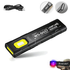 Rechargeable 1500 Lumen Flat Flashlights EDC Tactical FlashlightDual-Switches LED Small Flashlight with Digital DisplayStainle