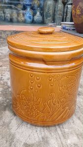 Phạng Hũ Đựng Đồ Khô Muối Dưa Màu Da Lươn - Gốm Sứ Bát Tràng