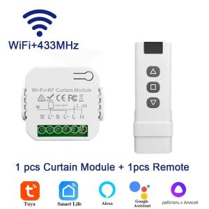 WiFi Connected Roller Shutter Switch Tuya Smart Curtain Module Blinds Motor 433MHz Remote Control For Alexa Google Home