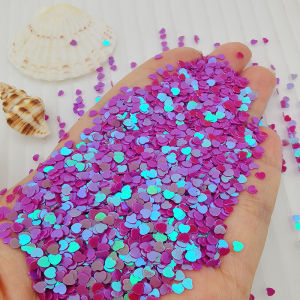 Nail Art Heart Shaped Glitter Crystal Mud Slime Glass Ball Filling Acrylic Material Fashionable Jewelry Accessories