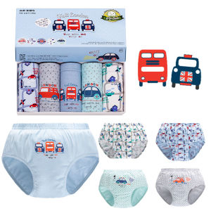 3-Pack Boys Triangle Underwear Cotton Briefs For School Kids Cars Bus Patterns Cartoon Children Panties Washable Breathable Soft