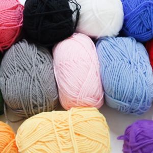【23 Colors】 5 Plys Milk Cotton Knitted Wool DIY Crochet Yarn Boutique Gift Material Milk Cotton
