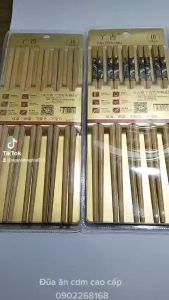 Đũa tre ăn cơm cao cấp xuất khẩu vân đá hộp 10 đôi