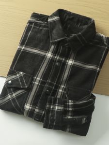 Mens Comfortable Fleece Lined Casual Shirt Versatile Autumn Winter Windproof Warm Breathable Fashionable Standard Fit Long Sleeve Plaid