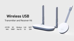 Lemorele G60 Wireless USB Video Transmitter & HDMI/VGA Receiver Extender Display Adapter Dongle for Windows Macbook TV Monitor Projector PS3/PS4/PS5 Switch PC