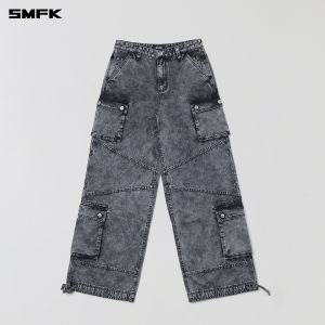 SMFK | Vintage Water Washed Work Trousers High Waist