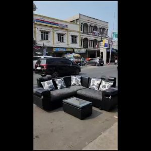 Sofa Sudut Kain Motif Caling