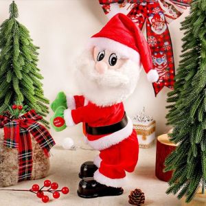Electric Dancing Santa Claus Toy Christmas Music Butt Shake Animated Figure Unique Novelty Christmas Gift