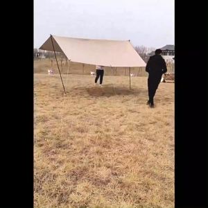 ผ้าคลุมเต้นท์ฟรายชีท กันน้ำ กันแดด กันยูวี ฟายชีทพร้อมเสาแถมอุปกรณ์ครบชุดฟลายชีท 3X3 3X4.5ม