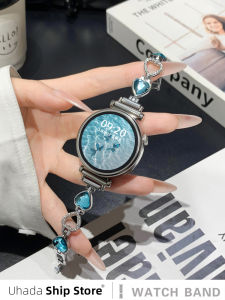 Uhada Metal Heart Shaped Smart Watch Band for Huawei GT6 GT5 GT4 GT3 Womens Luxury Summer Fashionable Strap Compatible Accessories