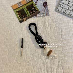 High Quality French Keychain Simple Creative Retro Korean Style Leather Pouch Hanging Accessory New Model