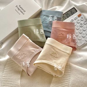 Womens Underwear Pure Cotton Student Womens Antibacterial Antibacterial Cute Cartoon New Arrival Mid Waist All Cotton Girl Briefs