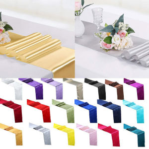 12"x108"Satin Table Runner For Wedding Party Event Banquet Table Runner Luxury Dinner Tablecloth Home Wedding Table Decoration