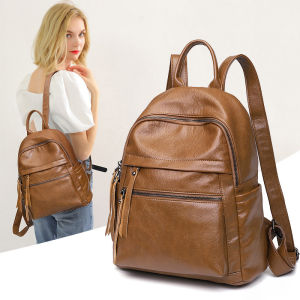Soft leather anti-theft large capacity backpack