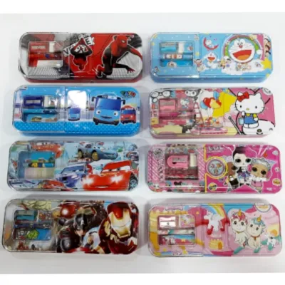 Aneka Kotak Tempat Pensil Stationery Stationary Set Alat tulis Pony Kitty Frozen Spiderman Batman Superman Doraemon Cars roblox BT21