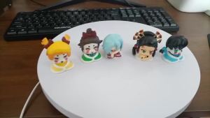 Bandai | 5PCS New Product Trendy Play Japanese Manga Sleep Ghost Extinguish Q Version Doll Cartoon Handmade Boy and Girl Doll Gift Set