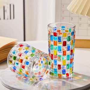Colorful Woven Pattern Attractive Drinking Glass