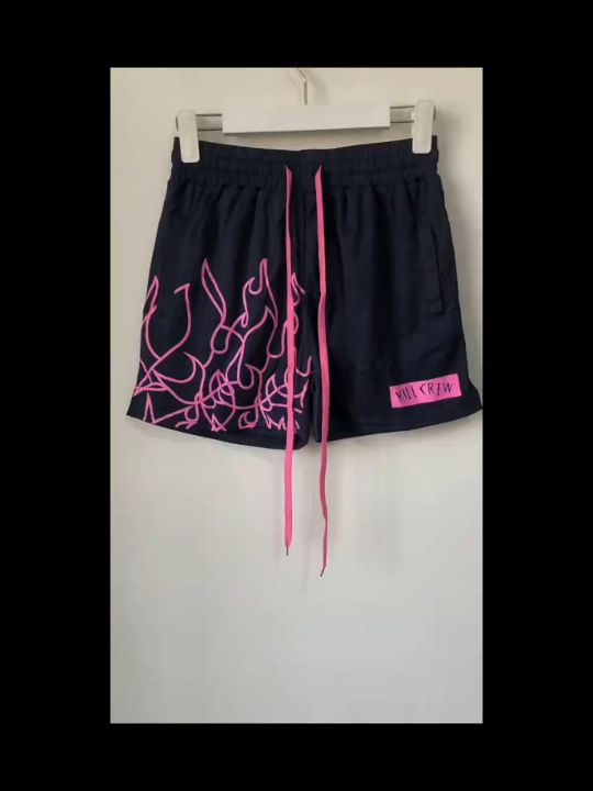 Free Bracelet] Mens Purple＆Pink Street Style Flyah Shorts Fire - Main Image