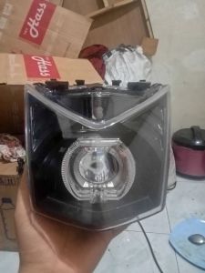 Reflektor Lampu Depan Beat fi 2012 2013 2014 2015 Coustom Hitam Set Biled 35 inchi Sudah Pnp Super Terang Fullset