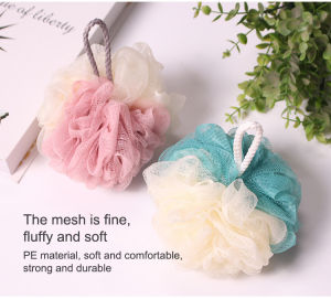 Shower Bath Ball Scrub Sponge Rich Bubbles Body Brush Flower Bath Sponge Pouf Loofahs Mesh Bath Ball Colorful Wash Scrubber Berus Mandi