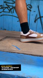 Sepatu Pria Running Cowok Olahraga Lari Putih Sepatu Senam Jogging Pria C 04