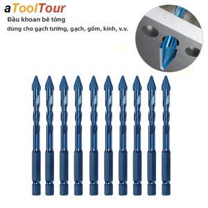 Đầu Khoan Cacbua Dùng Cho Bê Tông Gạch Men Gạch - Dao Cắt Lỗ Xoắn Ốc Hợp Kim Cứng Dùng Cho Kính Gốm Nhựa Gỗ Tường
