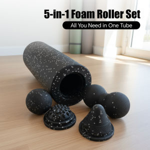 5-in-1 Fascia Roller Set Muscle Recovery Set-Vibrating Foam Roller&Peanut Massage Ball for BackNeckLeg Yoga Workout