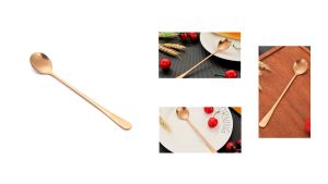 【จัดส่งภายใน 1-3 วัน】ช้อนตักน้ำแข็งสเตนเลสด้ามยาว ช้อนชากาแฟ เครื่องใช้บนโต๊ะอาหารในครัว