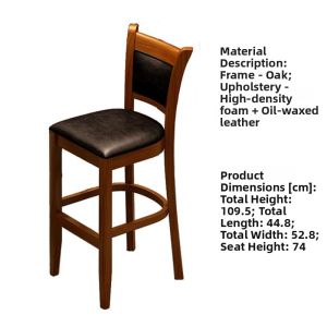 High-End Solid Wood Bar Stool