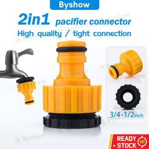 Byshow (1/2" & 3/4") 2 In 1 Faucet Adapter Plastic Tap Hose Connector Garden Water Pipe Quick Adaptor Fitting Thread / Hosepipe Tap Penyambung Paip Air Connector Penyesuai Faucet Gardening Tool