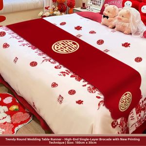 WANGNING | Wedding Bed Runner Red Happiness Character