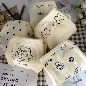 ชุดชั้นในผ้าฝ้ายสวมใส่สบายสําหรับผู้หญิง: กางเกงในต้านเชื้อแบคทีเรียเอวกลาง-ต่ํา แพ็ค 5 ชิ้น A-Class Baby Soft Skin-Friendly