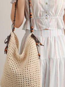 Túi Tote Rộng Đan Mát Đơn Giản Phong Cách Mùa Hè Cho Nữ Túi Đeo Chéo Rộng Rãi Dây Đeo Đơn Giảm Đi Du Lịch