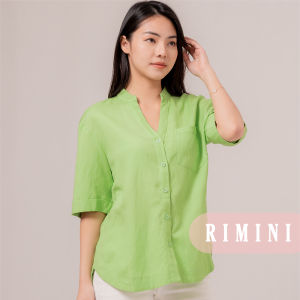 RIMINI - Atasan Perempuan Kemeja Formal Berlengan Pendek Big Size - Seona Top 85687