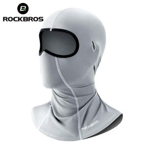 ROCKBROS Face Mask UV Protection Cool Ice Silk Cycling Headgear Breathable Exended HIgh Elastic Bicycle Motorcycle Face Cover With Glasses Hole