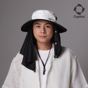 หมวกปีกรอบ กันยูวี พร้อมผ้าปิดหน้า ถอดออกได้ รุ่น Marble LS