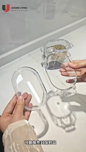 [Local Seller] Fully Transparent Clear Stackable Leakproof Airtight Food Container (Locking Handle) | Durable Snack/Spic