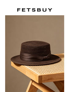 Mixed Color Handwoven Silk Ramie Flat Brimmed Fedora 1/5
