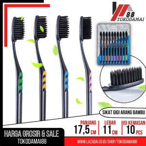 Sikat Gigi Lembut Dewasa 1 Paket isi 10 pcs/Sikat Gigi Arang Bambu/Bamnboo Charcoal Tootbrush