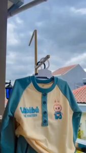 labubu setelan kancing viral anak perempuan premium celana kargo joger terbaru 2-12 tahun