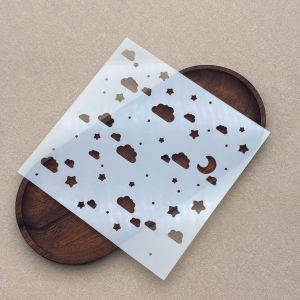 Newborn Background StencilCloud Moon Star Bear Baby Shoes Rabbit Hollow Stencil for Newborn Baby Shower Card DIY Craft