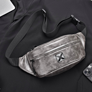 Full Leather Cross Body Bag Men Sling Shoulder Chest Beg Silang Waist Travel Fashion 8570
