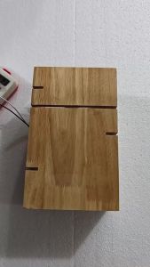  Modern Creative Wall Light Wooden Square Box Log Lamp Bedroom Balcony Staircase Living Room Background Lighting Fixture