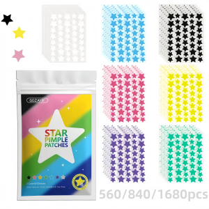 560/840/1680pcs Rainbow Star Acne Patches – Cute Hydrocolloid Dots for Clear Skin Party & Daily Use