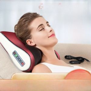Neck Massager Neck Shoulder Waist Back Multifunctional Soothing Kneading Massage Heating Massage Pillow Cushion Vehicle-Mounted Home Use
