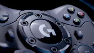 Logitech G923 Racing Wheel and Pedals TRUEFORCE Feedback Responsive Driving Design Dual Clutch Launch Control Genuine Leather Steering Wheel Cover for PS5 PS4 PC Mac - Black