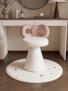 Elegant Rotating Vanity Chair for Women Bedroom Makeup Bench Cream Style Luxury Nail Chair New 2025 French Design Furniture